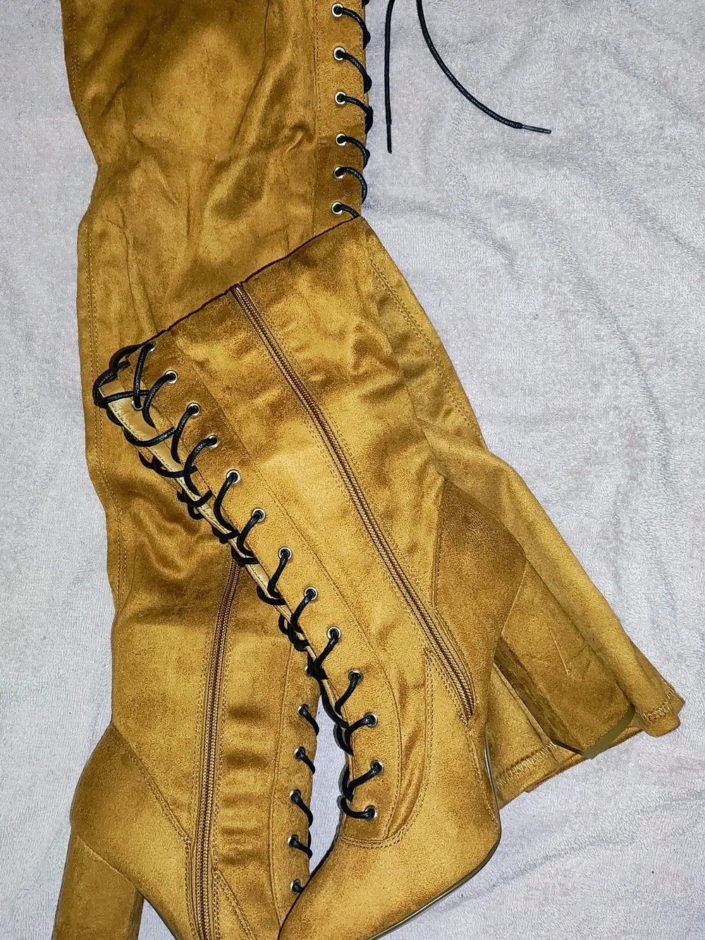 Women's Tall Lace-Up Heeled Boots - Brown